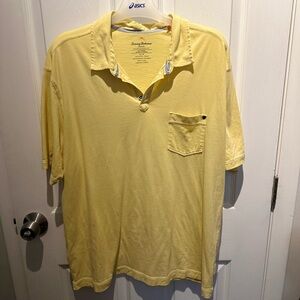Tommy Bahama Jeans Island Modern Fit Salt Water Polo Shirt Mens XL Yellow Light
